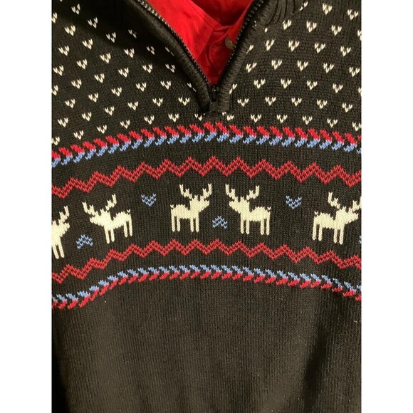 IZOD Quarter Zip Christmas Sweater With Red Button Down Boys Size S/P (6-7) New - Picture 2 of 7